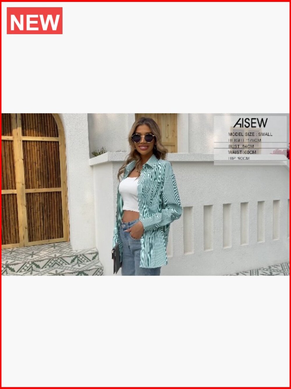 Long Sleeve Button Down Shirt with Chest Pocket - Classic Fit Work Blouse - Picture 6 of 7